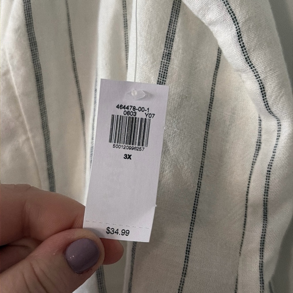 White & Black Linen Dress 3X - Old Navy - Picture 3 of 3